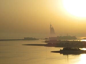 Solnedgång i Dubai