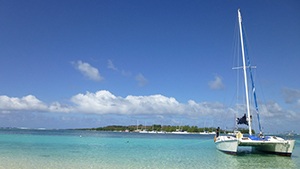 Båt utanför Mauritius kust